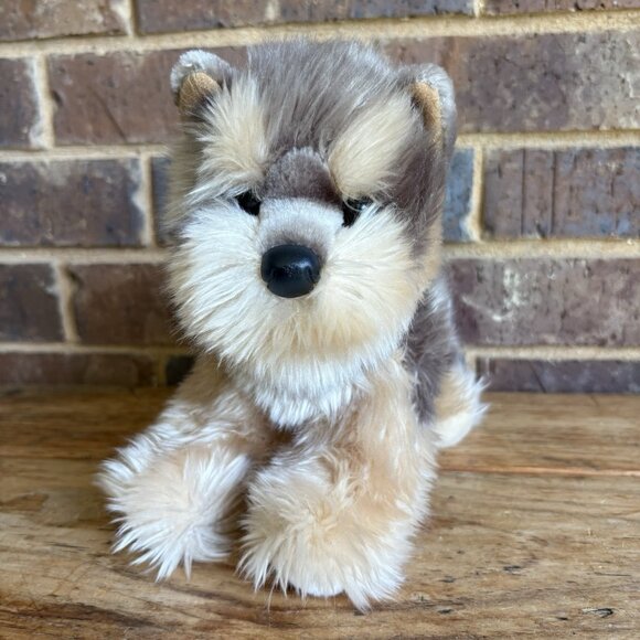DOUGLAS Terrier Puppy Dog 9” REALISTIC 2019 Cuddle Toy Plush Brown Gray #1897 - Picture 1 of 13
